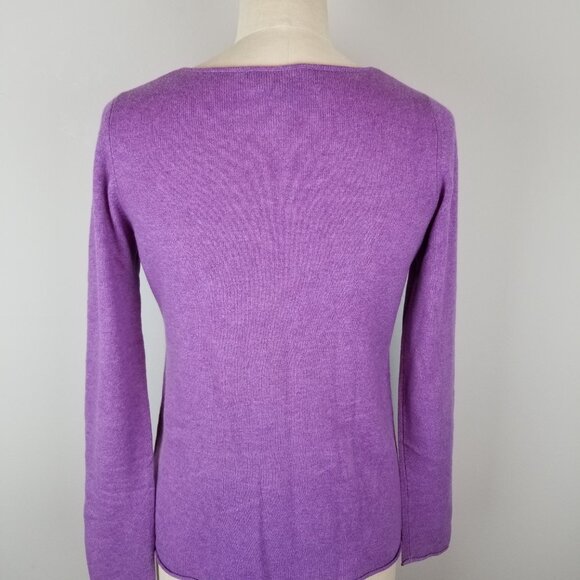 100% Cashmere Lavender Drape Neck Sweater Pullover Ladies Size Med by Kirkland - Picture 4 of 5